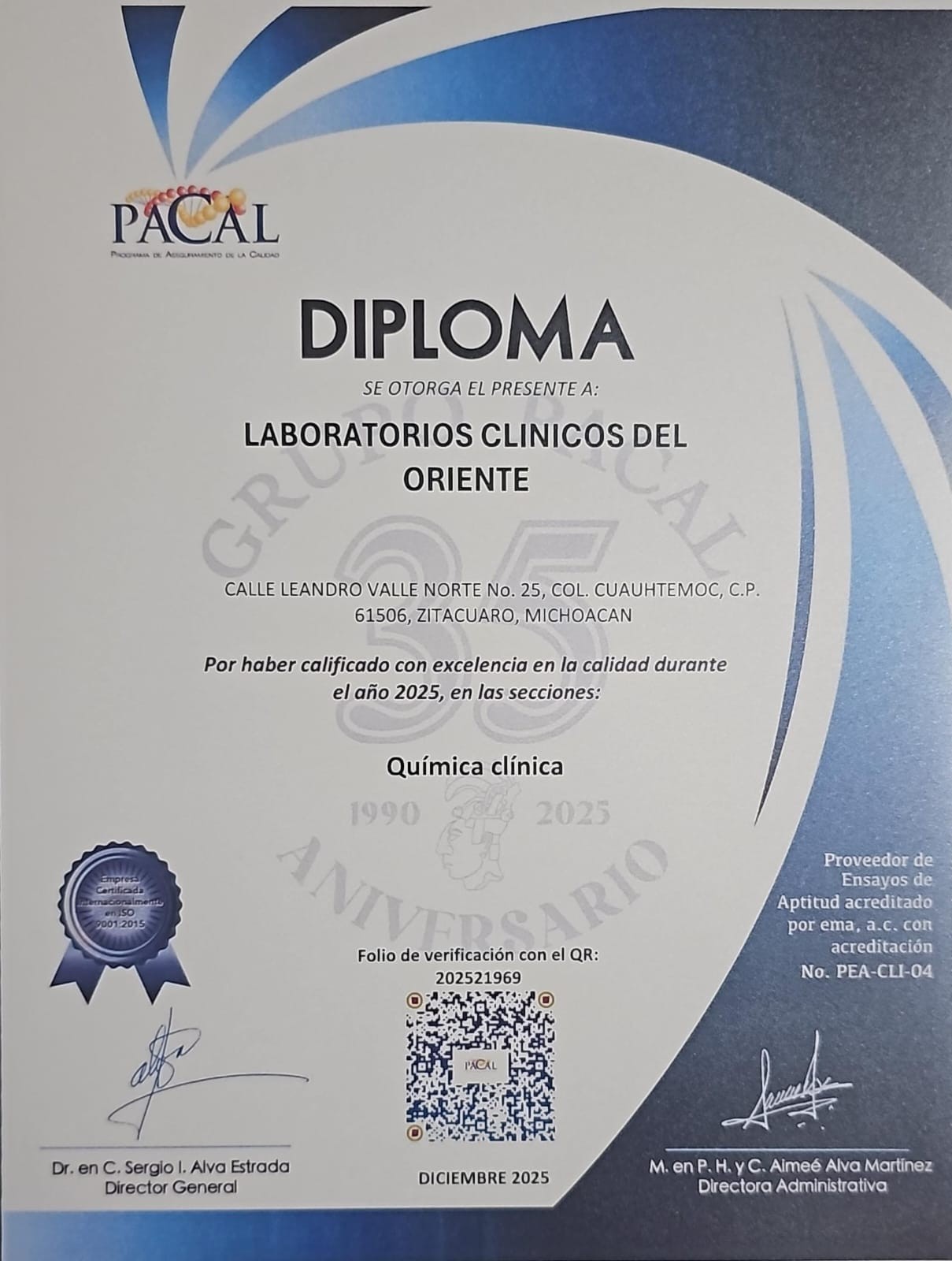 Diploma PACAL 2025